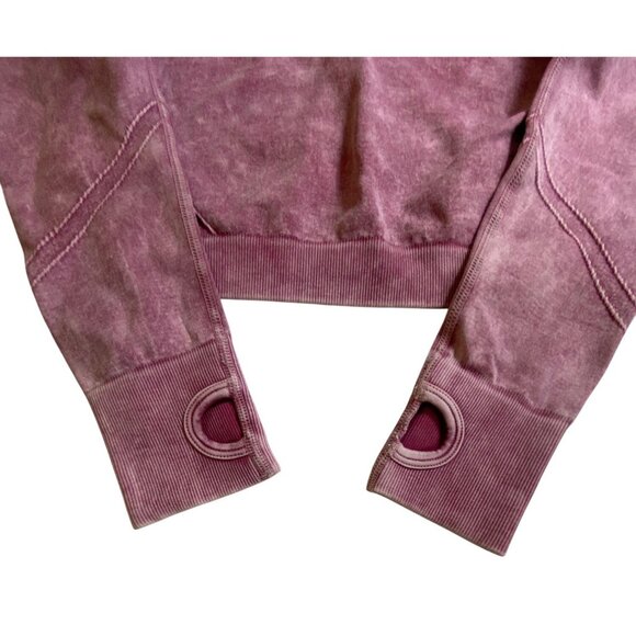 Pink Acid Wash Seamless Crop Top & Scrunch Butt Leggings Set Large Yoga Gym Sexy - Picture 6 of 8